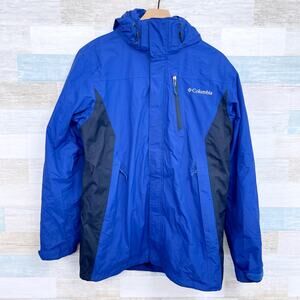 Columbia 3 in 1 Interchange Ski Jacket Blue Nylon Fleece Waterproof Mens Medium